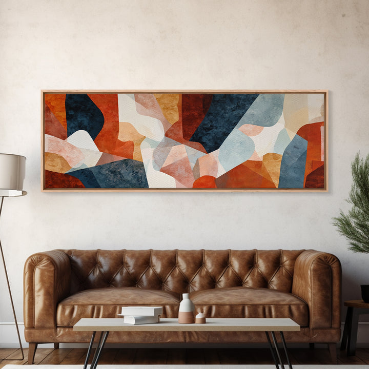 Bold Navy and Ivory Abstract Brushwork Canvas Print, Above Sofa Art, Printable Wall Art, Living Room Decor, Fine Art, Statement, ASA-3x1-34