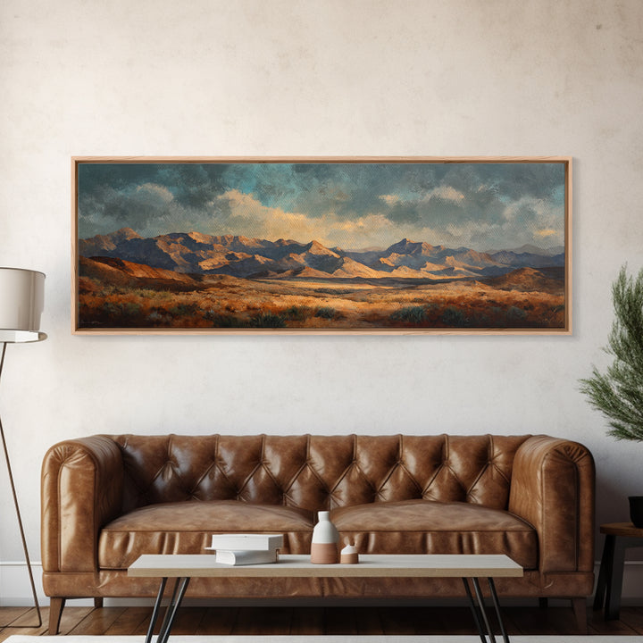 Desert Mesa Panorama Canvas Print, Above Sofa Art, Minimalist Wall Art, Living Room Decor, Fine Art, Statement, ASA-3x1-36
