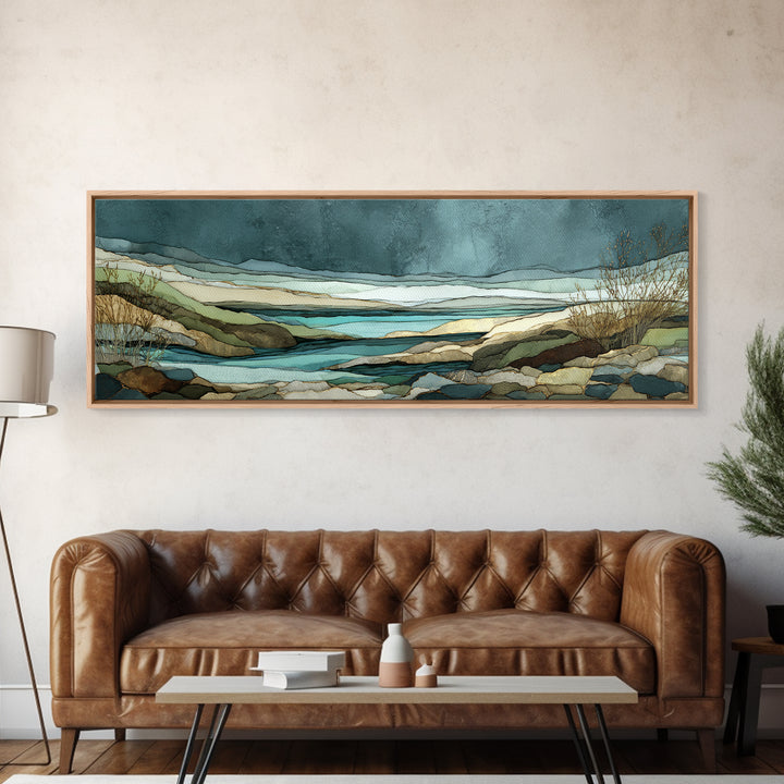 Abstract River Bends Canvas Print, Above Sofa Art, Gallery Decor, Living Room Decor, Fine Art, Statement, Minimalist Decor, ASA-3x1-39