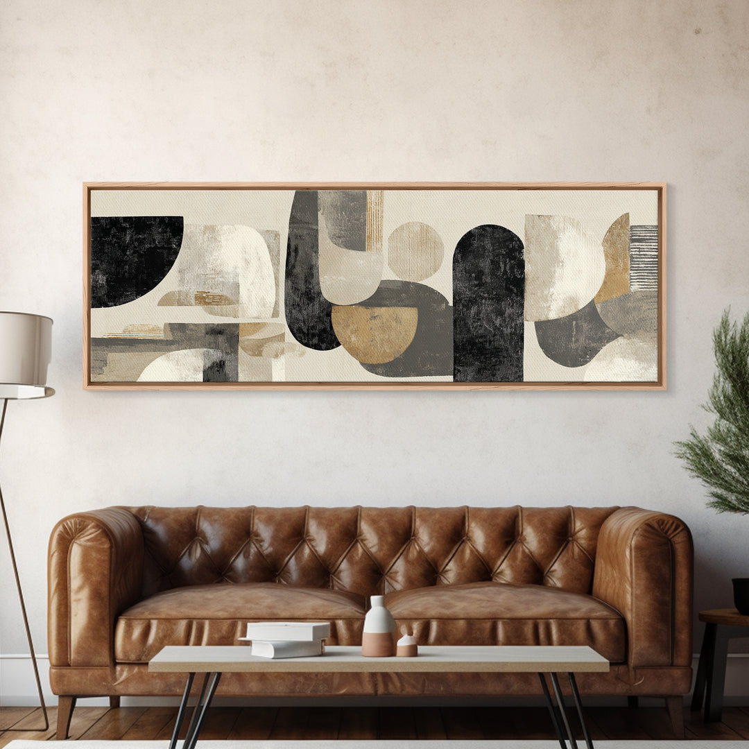 Large Modern Organic Shapes Canvas Print, Above Sofa Art, Abstract Wall Art, Living Room Decor, Abstract Art, Statement, ASA-3x1-42