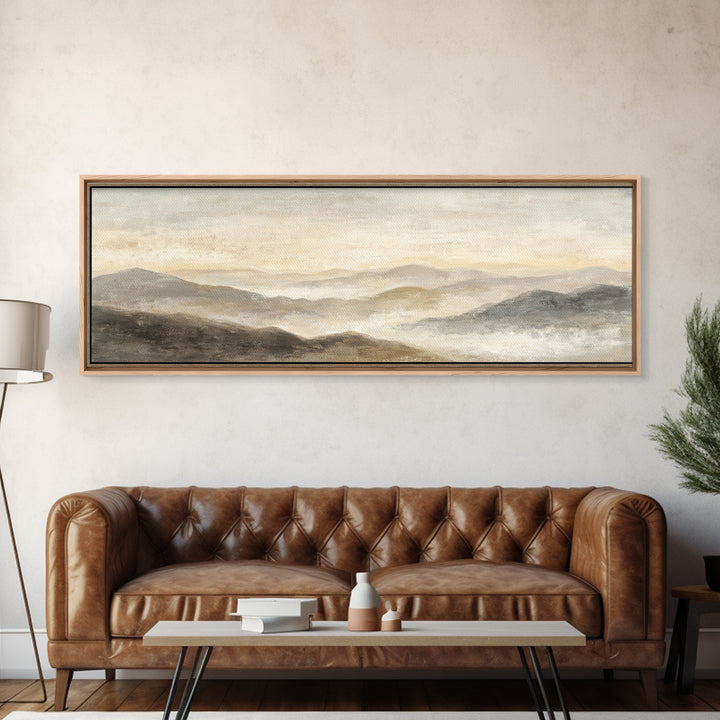 Sunlit Rolling Hills Framed Canvas Print, Above Sofa Art, Wall Art Print, Living Room Decor, Fine Art, Statement, Modern Art, ASA-3x1-57