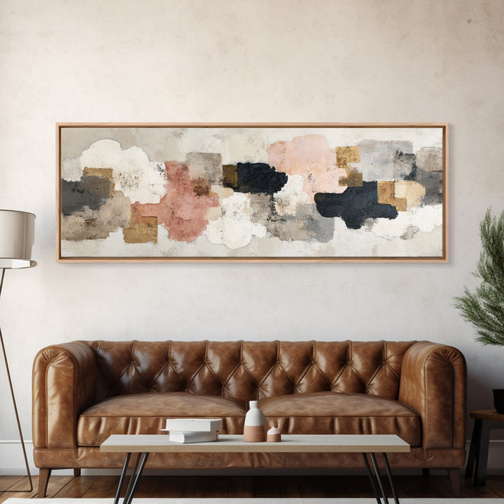 Large Modern Organic Shapes Canvas Print, Above Sofa Art, Abstract Wall Art, Living Room Decor, Abstract Art, Statement, ASA-3x1-66