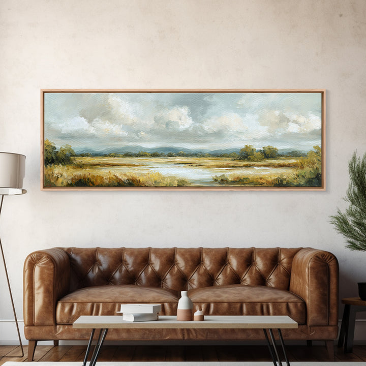 Gallery Style Landscape with Expansive Negative Space Canvas Print, Above Sofa Art, Living Room Decor, Statement, ASA-3x1-88