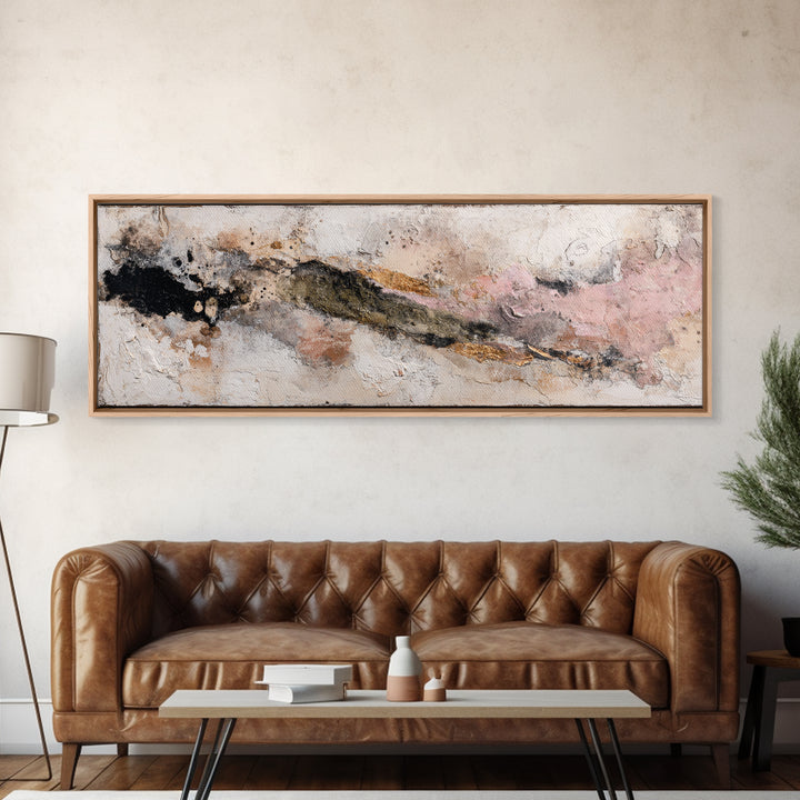 Textured Plaster Abstract Framed Canvas Print, Above Sofa Art, Wall Decor, Living Room Decor, Fine Art, Statement, ASA-3x1-99