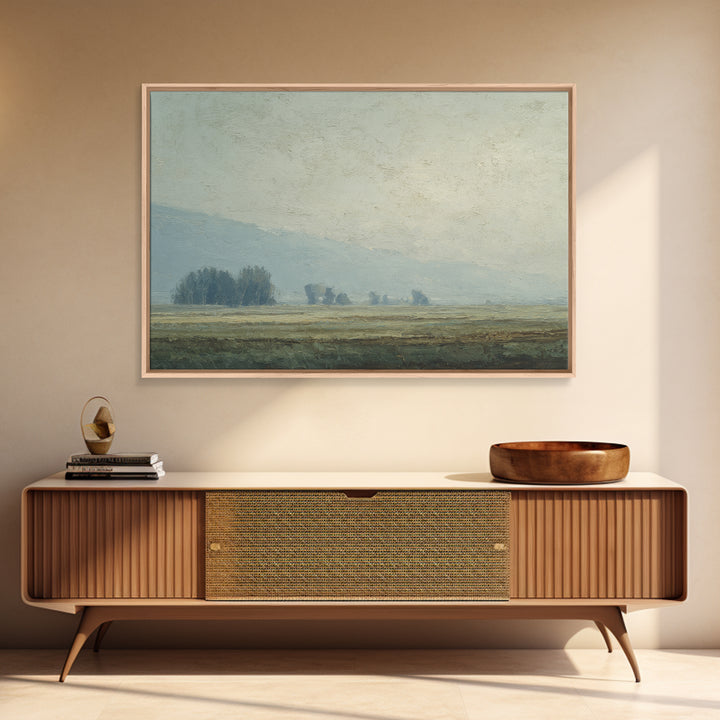 Gallery Style Landscape with Expansive Negative Space Canvas Print, Above Sofa Art, Japandi Wall Art, Living Room Decor, ASA-3x2-100