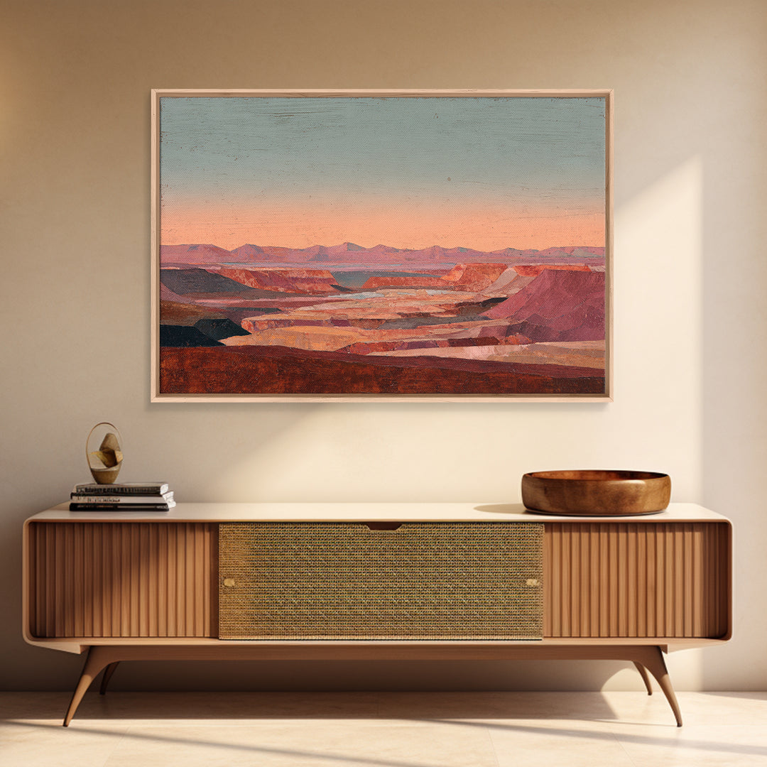 Abstract Canyon Landscape Canvas Print, Above Sofa Art, Abstract Wall Art, Living Room Decor, Statement, Above Bed Decor, ASA-3x2-11