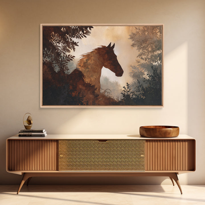 Statement Horse Silhouette Canvas Print, Above Sofa Art, Living Room Decor, Statement 517, Set of Prints, Above Bed Decor, ASA-3x2-17