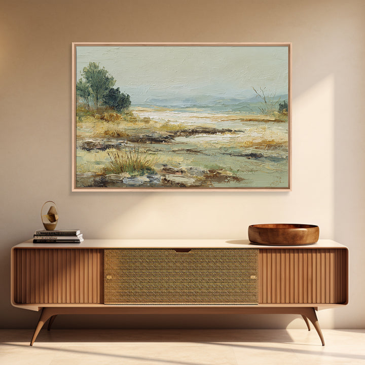Oversized Abstract Landscape Canvas Print, Above Sofa Art, Canvas Print, Living Room Decor, Statement, Botanical Wall Art, ASA-3x2-29