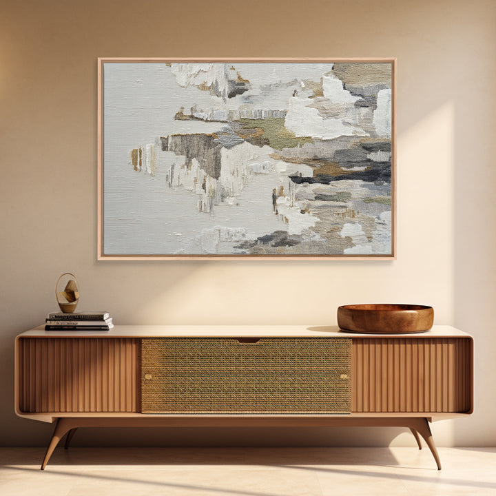 Large Modern Organic Shapes Canvas Print, Above Sofa Art, Frame Tv Art, Living Room Decor, Statement, Coastal Wall Art, ASA-3x2-30