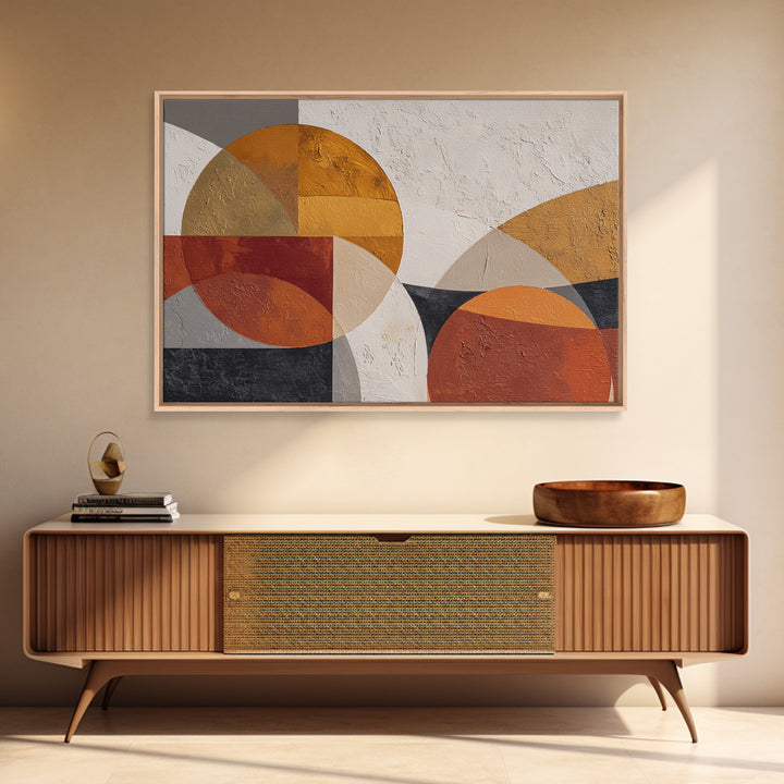Bold Mid Century Geometric Forms Canvas Print, Above Sofa Art, Farmhouse Decor, Living Room Decor, Fine Art, Statement, ASA-3x2-32