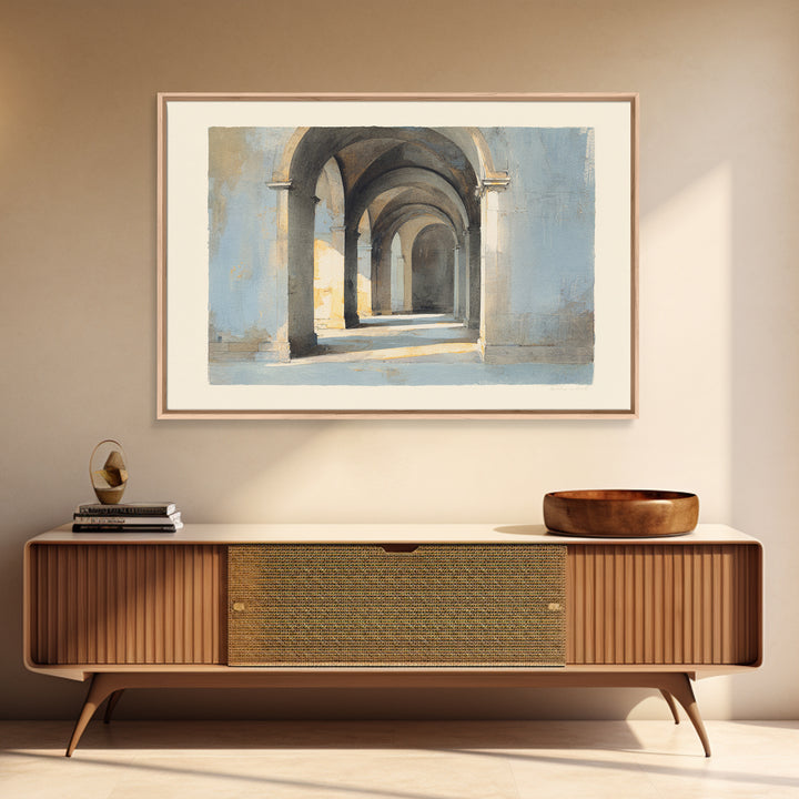 Architectural Arch Study Canvas Print, Above Sofa Art, Oversized Wall Art, Living Room Decor, Oil Painting, Statement, ASA-3x2-37