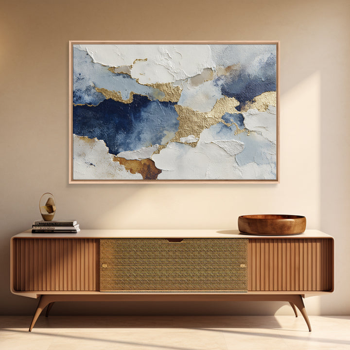 Textured Plaster Abstract Framed Canvas Print, Above Sofa Art, Set of 3 Prints, Living Room Decor, Abstract Art, Statement, ASA-3x2-39
