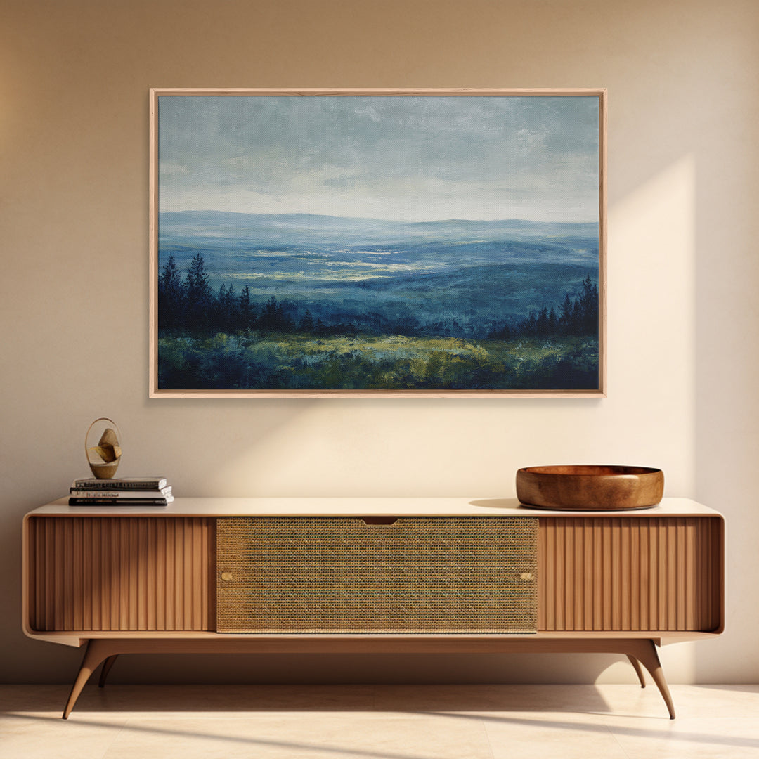 Gallery Style Landscape with Expansive Negative Space Canvas Print, Above Sofa Art, Textured Wall Art, Living Room Decor, ASA-3x2-52