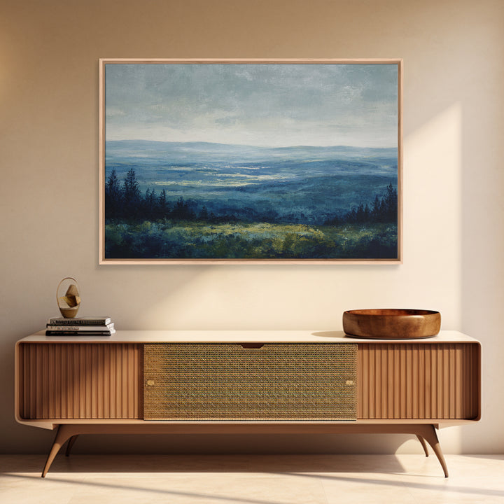 Gallery Style Landscape with Expansive Negative Space Canvas Print, Above Sofa Art, Textured Wall Art, Living Room Decor, ASA-3x2-52