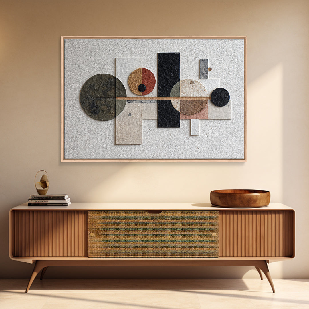 Bold Mid Century Geometric Forms Canvas Print, Above Sofa Art, Bedroom Wall Art, Living Room Decor, Abstract Art, Statement, ASA-3x2-56
