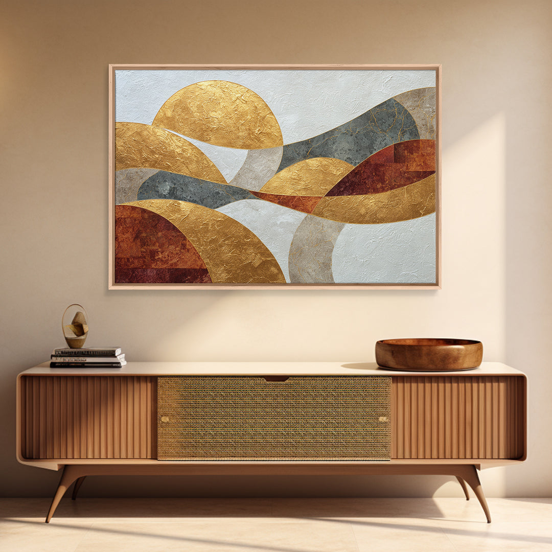 Textured Plaster Abstract Framed Canvas Print, Above Sofa Art, Contemporary Art, Living Room Decor, Fine Art, Statement, ASA-3x2-63