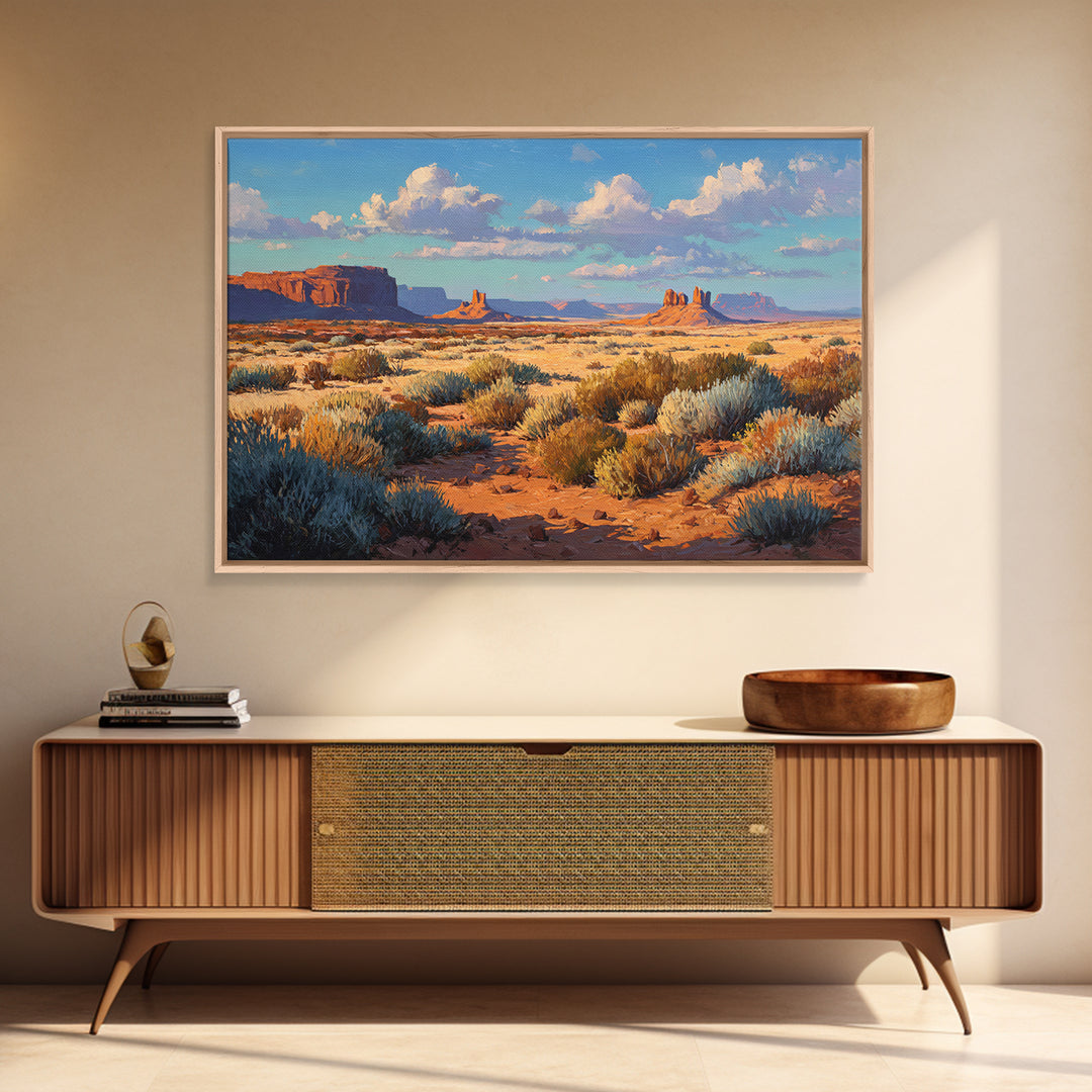 Desert Mesa Panorama Canvas Print, Above Sofa Art, Coastal Wall Art, Living Room Decor, Fine Art, Statement, Statement Artwork, ASA-3x2-72