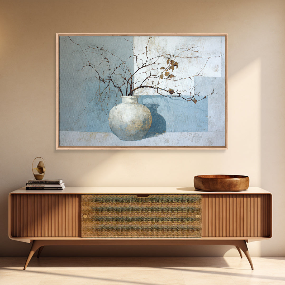 Large Neutral Still Life Framed Canvas Print, Above Sofa Art, Oversized Wall Art, Living Room Decor, Fine Art, Statement, ASA-3x2-90
