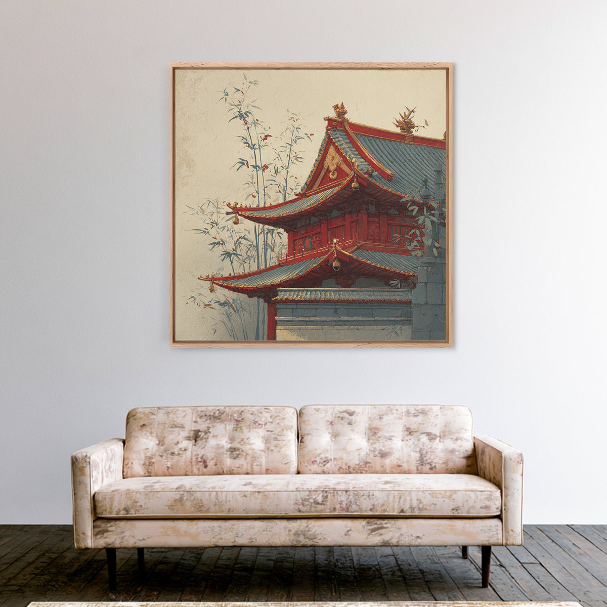 Temple Roof Detail Canvas Print, Asian Inspired Art, Neutral Decor, Living Room Decor, Fine Art, Harmony, Wall Art, Home Decor, ASI-1x1-95