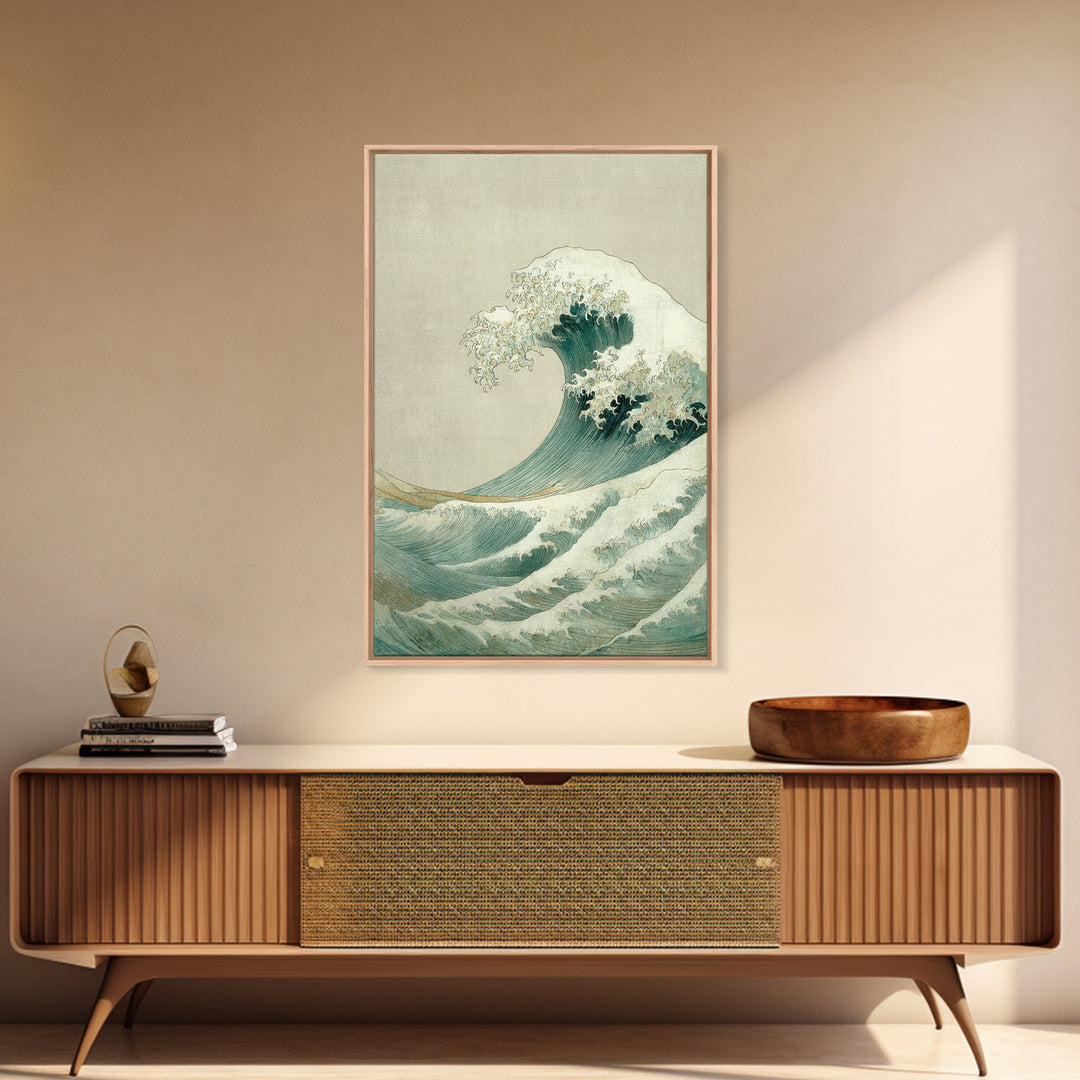 Hokusai Ocean Wave Without Copying the Original Canvas Print, Asian Inspired Art, Minimalist Decor, Living Room Decor, Harmony, ASI-2x3-54