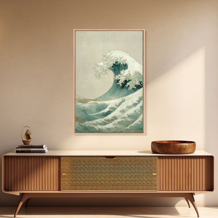 Hokusai Ocean Wave Without Copying the Original Canvas Print, Asian Inspired Art, Minimalist Decor, Living Room Decor, Harmony, ASI-2x3-54