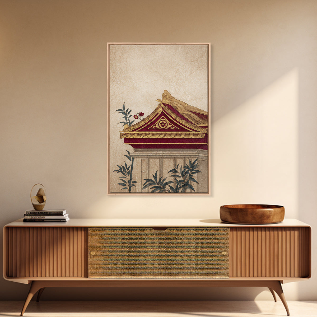 Temple Roof Detail Canvas Print, Asian Inspired Art, Poster, Living Room Decor, Harmony, Japandi Wall Art, Farmhouse Wall Art, ASI-2x3-79