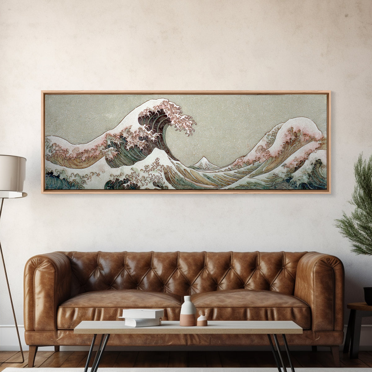 Hokusai Ocean Wave Without Copying the Original Canvas Print, Asian Inspired Art, Asian Art, Living Room Decor, Harmony, ASI-3x1-14