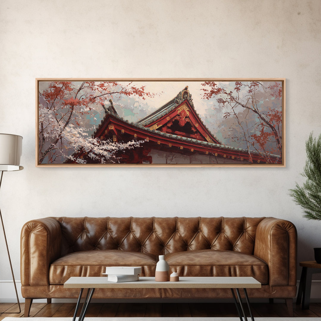 Temple Roof Detail Canvas Print, Asian Inspired Art, Fine Art Print, Living Room Decor, Fine Art, Harmony, Poster, Wall Decor, ASI-3x1-39