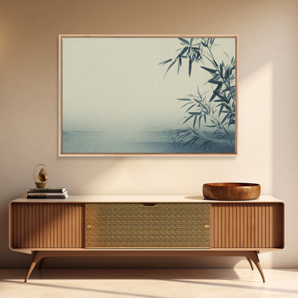 Minimal Bamboo Stalks Canvas Print, Asian Inspired Art, Floral Art, Living Room Decor, Fine Art, Harmony, Fine Art Print, ASI-3x2-48