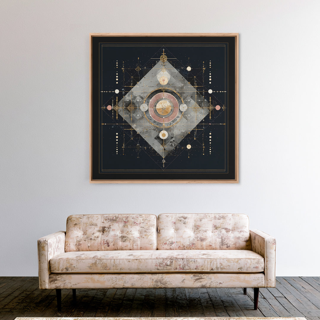 Birth Chart Geometry Canvas Print, Astrology Art, Astrology Wall Art, Living Room Decor, Abstract Art, Zodiac, Contemporary Art, AST-1x1-55