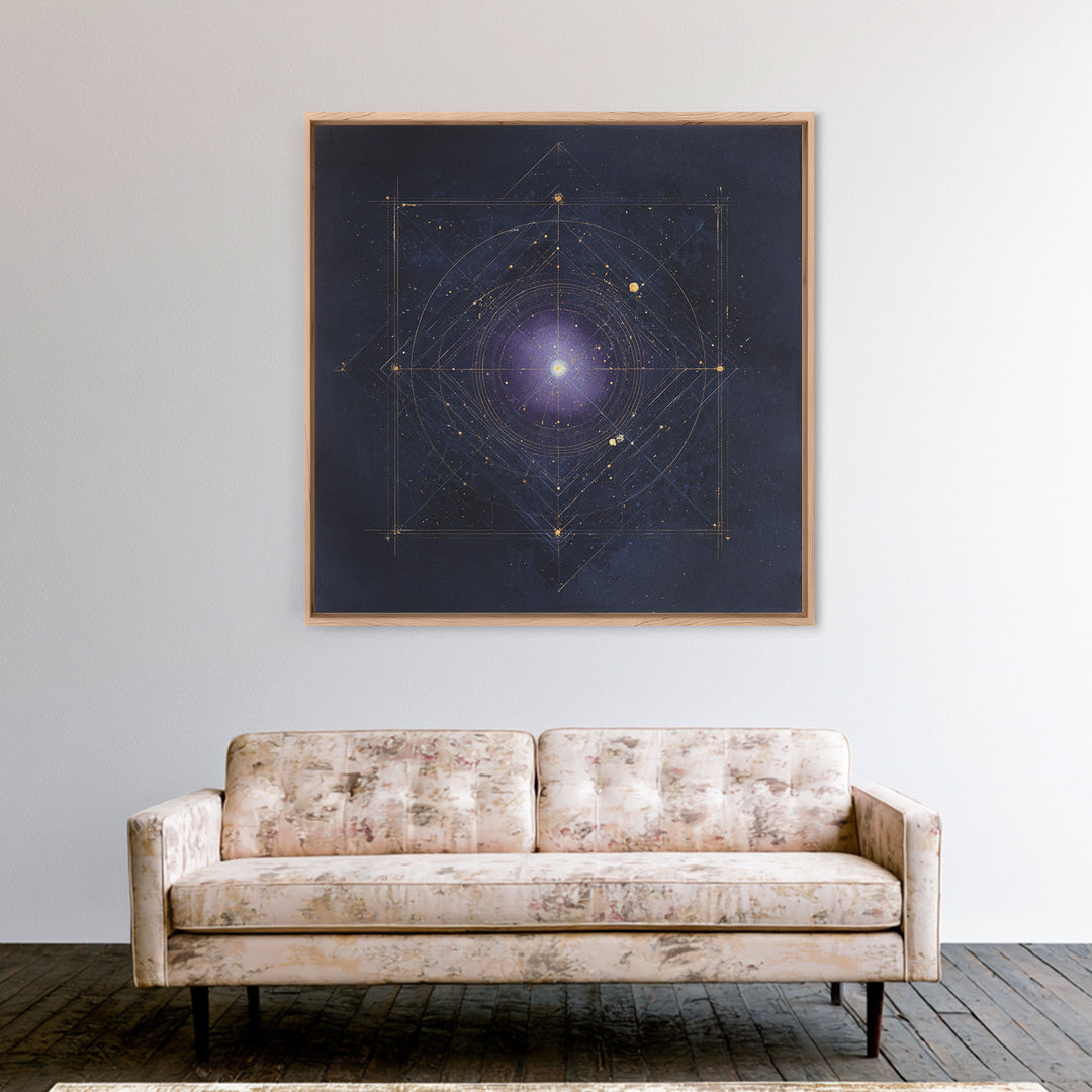 Birth Chart Geometry Framed Canvas Print, Astrology Art, Statement Artwork, Living Room Decor, Fine Art, Zodiac, Digital Art, AST-1x1-79