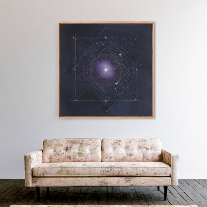 Birth Chart Geometry Framed Canvas Print, Astrology Art, Statement Artwork, Living Room Decor, Fine Art, Zodiac, Digital Art, AST-1x1-79