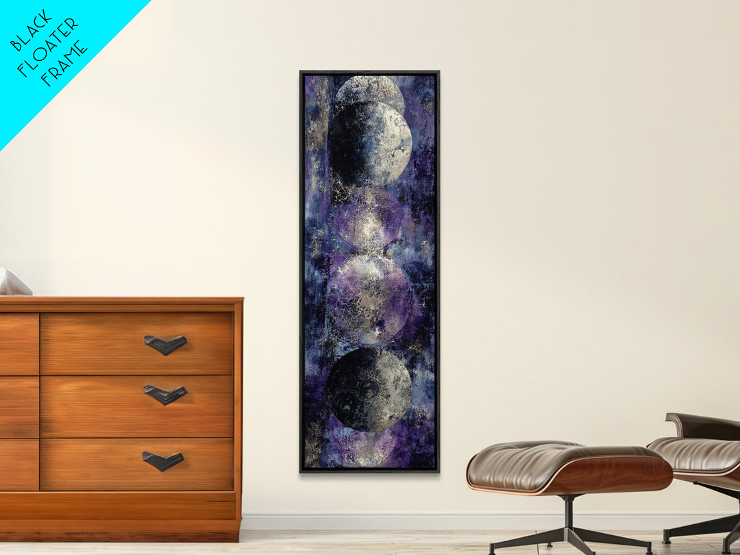 Lunar Phase Composition Canvas Print, Astrology Art, Cat Art, Living Room Decor, Zodiac, Zodiac Wall Art, Leo Wall Art, AST-1x3-73