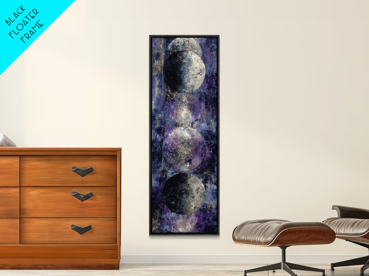 Lunar Phase Composition Canvas Print, Astrology Art, Cat Art, Living Room Decor, Zodiac, Zodiac Wall Art, Leo Wall Art, AST-1x3-73