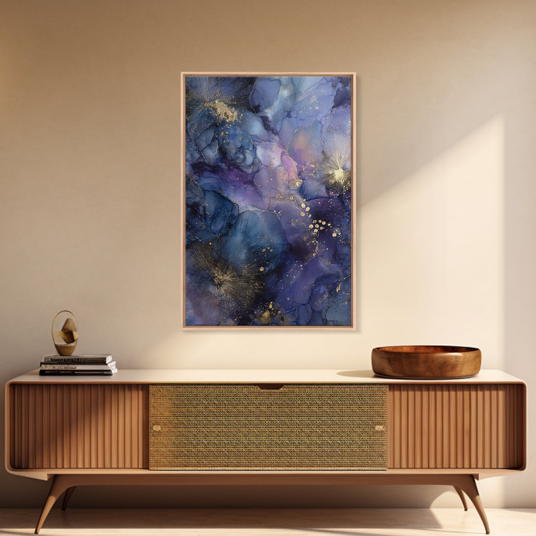 Dreamlike Night Garden Canvas Print, Astrology Art, Living Room Decor, Watercolor Art, Zodiac, Dtf Print, Celestial Wall Art, AST-2x3-54