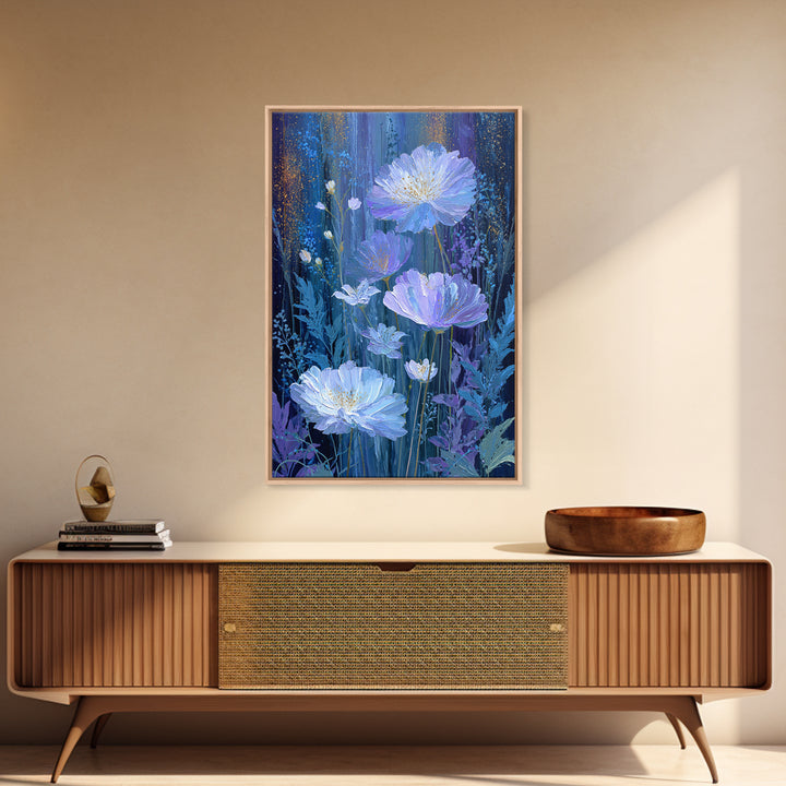 Dreamlike Night Garden Framed Canvas Print, Astrology Art, Minimalist Decor, Living Room Decor, Oil Painting, Zodiac, AST-2x3-6