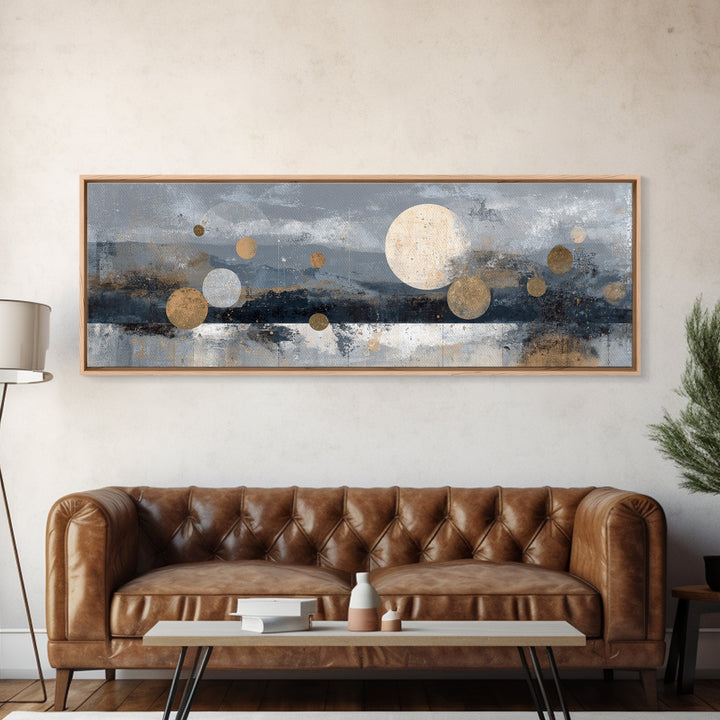 Lunar Phase Composition Framed Canvas Print, Astrology Art, Astronomy Print, Living Room Decor, Fine Art, Zodiac, AST-3x1-77