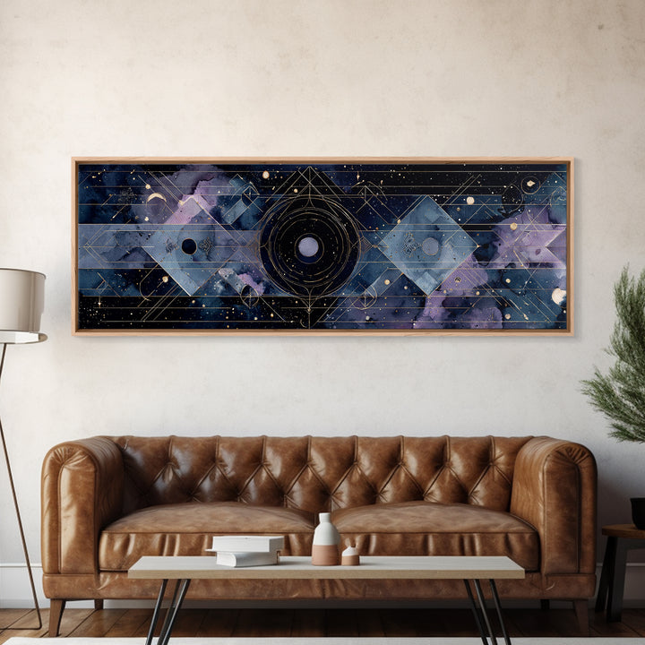 Birth Chart Geometry Canvas Print, Astrology Art, Digital Wall Art, Living Room Decor, Fine Art, Zodiac, Astronomy Art, AST-3x1-95