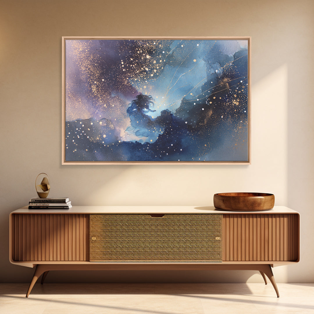 Water Bearer Figure Pouring a River of Canvas Print, Astrology Art, Astrology, Living Room Decor, Zodiac, Zodiac Sign Wall Art, AST-3x2-67