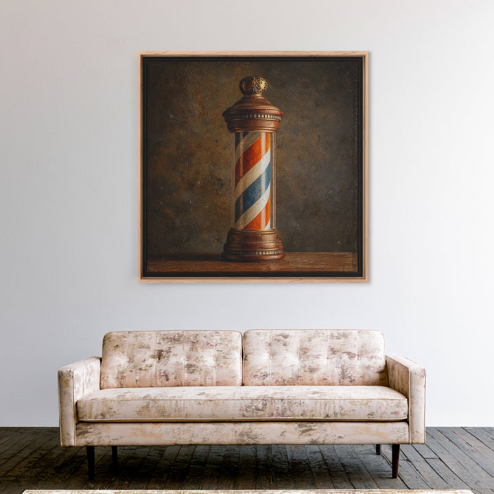 Old School Barber Pole Canvas Print, Barbershop Art, Printable Art, Barbershop Decor, Abstract Art, Grooming, BAA-1x1-3