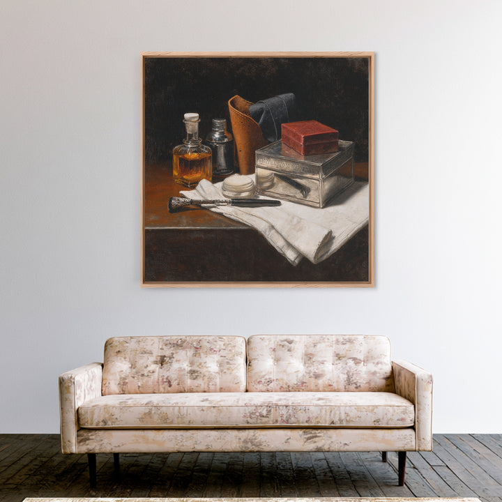 Black and White Portrait of a Sharply Framed Canvas Print, Barbershop Art, Downloadable Art, Barbershop Decor, Grooming, BAA-1x1-42