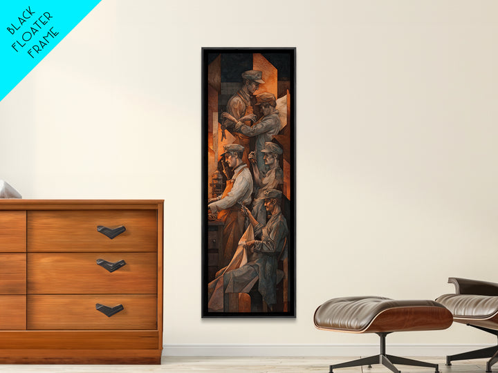 Barber Shop Quartet Musical Poster Without Interior Canvas Print, Barbershop Art, Oil Painting, Barbershop Decor, Grooming, BAA-1x3-81