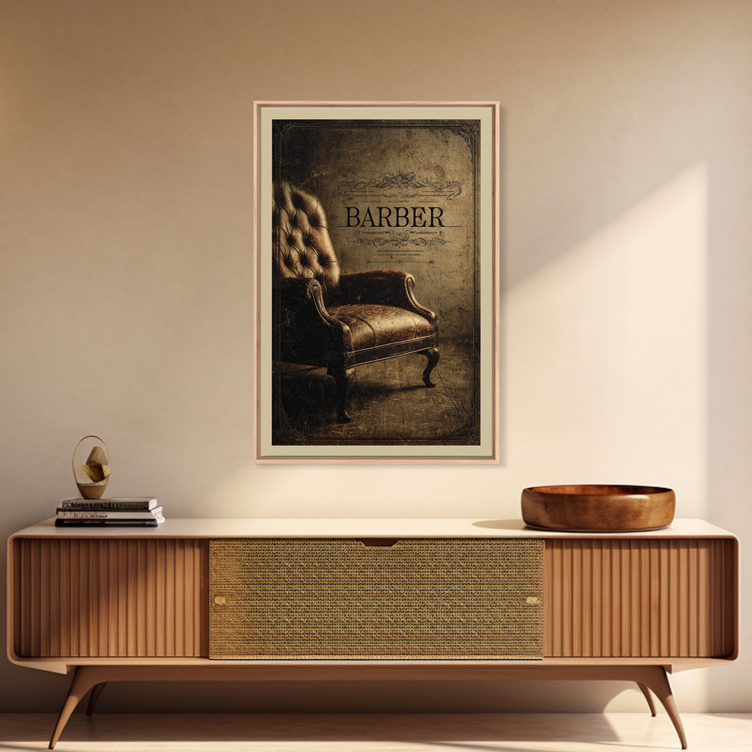 Retro Clipper Advertising Art Canvas Print, Barbershop Art, Urban Wall Art, Barbershop Decor, Grooming, Statement Artwork, BAA-2x3-31