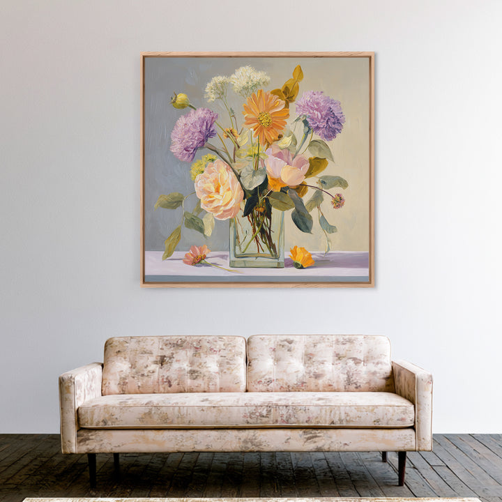 Warm Fireplace Still Life Framed Canvas Print, Bed and Breakfast Art, Bedroom Prints, Living Room Decor, Fine Art, BAB-1x1-42