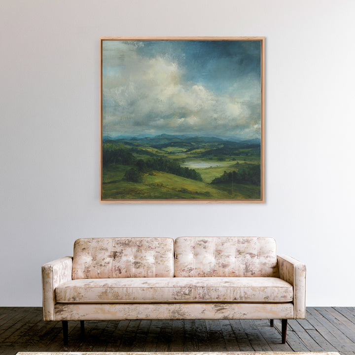 Classic Landscape with Rolling Green Hills Canvas Print, Bed and Breakfast Art, Wall Decor, Living Room Decor, BAB-1x1-48