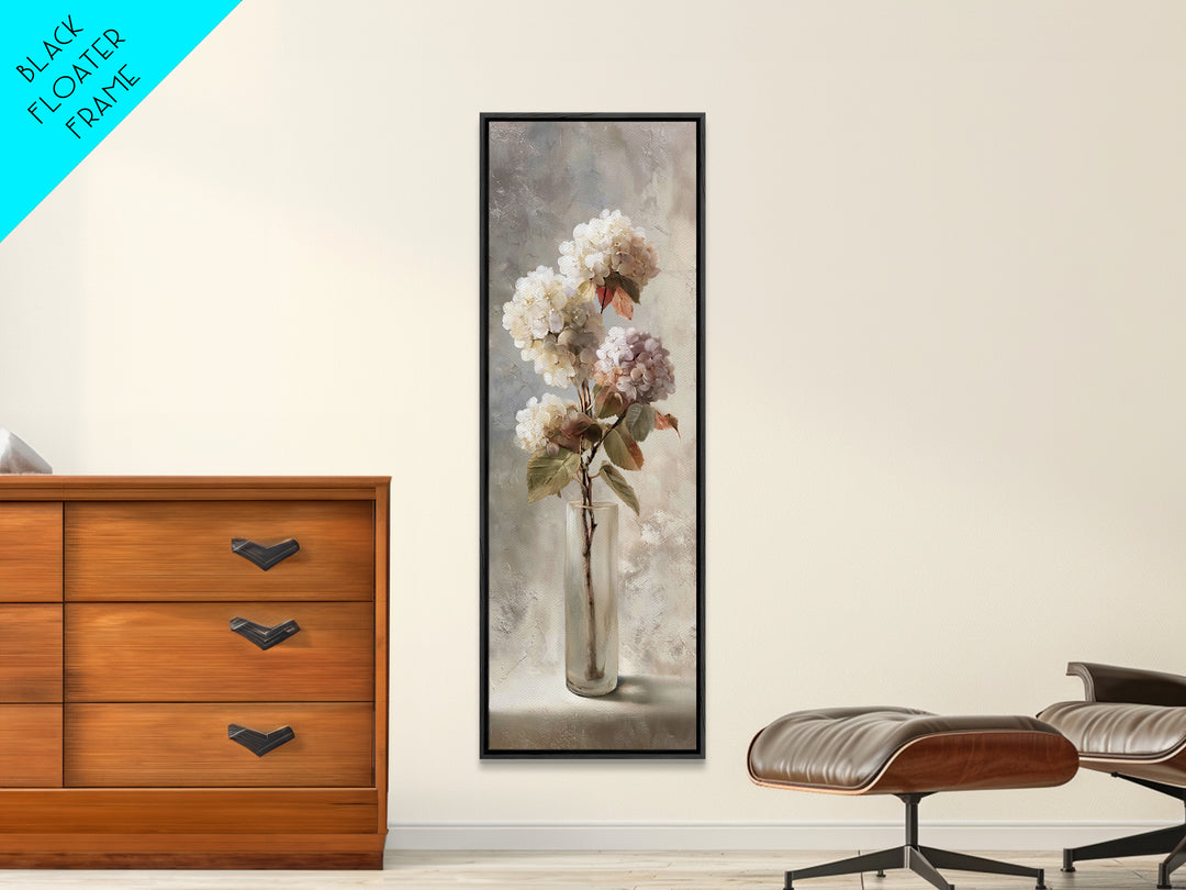 Sunlit Hydrangeas on a Windowsill Canvas Print, Bed and Breakfast Art, Coffee Wall Art, Living Room Decor, Fine Art, BAB-1x3-22