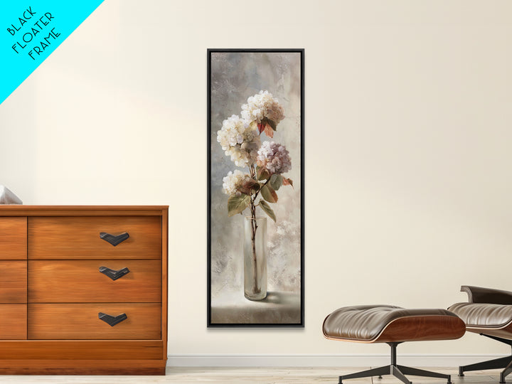 Sunlit Hydrangeas on a Windowsill Canvas Print, Bed and Breakfast Art, Coffee Wall Art, Living Room Decor, Fine Art, BAB-1x3-22