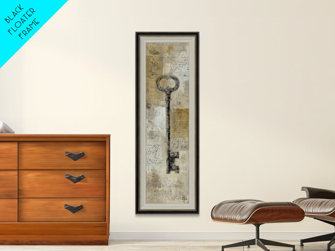 Antique Key and Handwritten Letter Arrangement Without Canvas Print, Bed and Breakfast Art, Wall Art, Living Room Decor, BAB-1x3-45