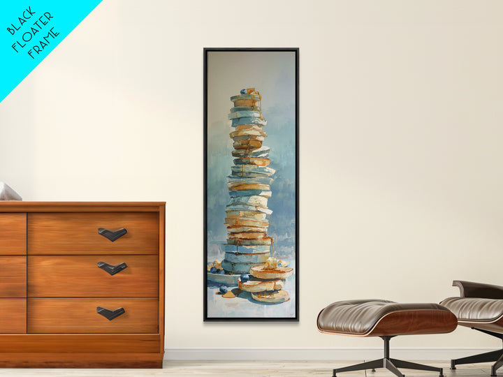 Blueberry Pancakes Still Life Canvas Print, Bed and Breakfast Art, Bedroom Wall Art, Living Room Decor, Fine Art, BAB-1x3-68