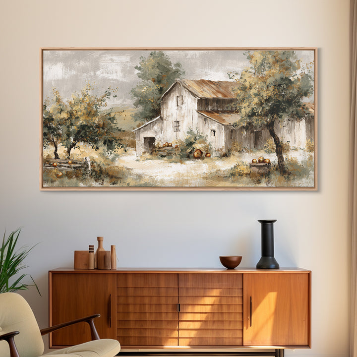 Apple Orchard Scene Canvas Print, Bed and Breakfast Art, Canvas Wall Art, Living Room Decor, Fine Art, Above Bed Decor, BAB-2x1-57